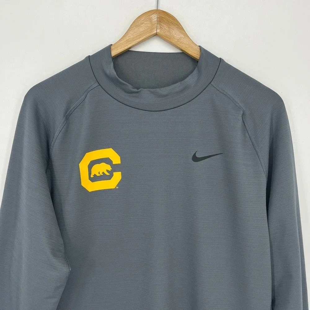 Nike Pro Cal Golden Bears Mens XL Gray Dri-FIT Mock Neck Training Top Berkeley